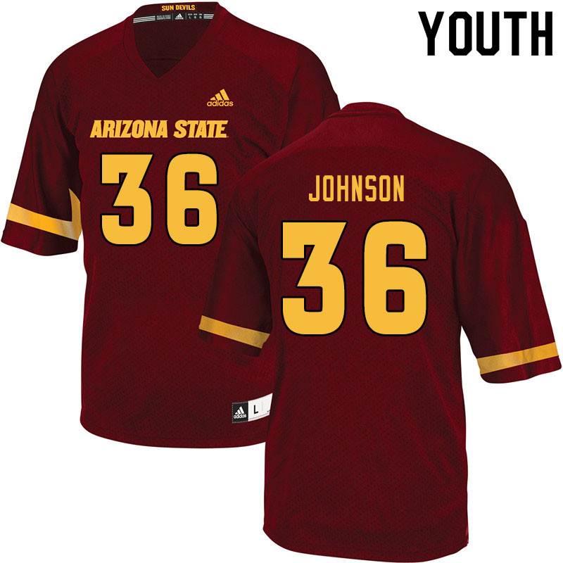 Youth #36 Demarcus Johnson Arizona State Sun Devils College Football Jerseys Sale-Maroon - Click Image to Close